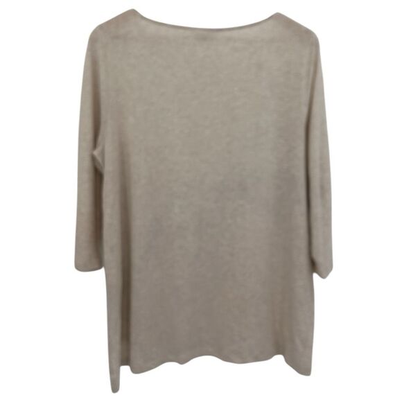 J. Jill pure Jill oatmeal blue floral print top size large - Picture 3 of 6